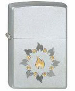Z21192 ZIPPO UP.-SATIN CHROME FIRE